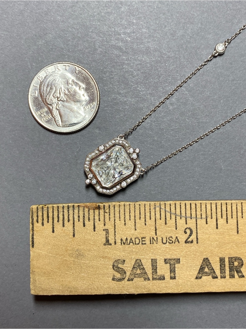 Lafonn sterling silver cubic zirconia art necklace - Picture 2 of 6